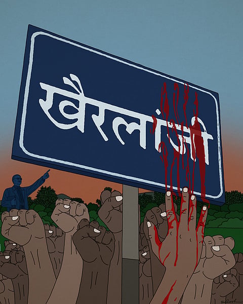 An art work by Ambedkarite illustrator Siddesh Gautam 
