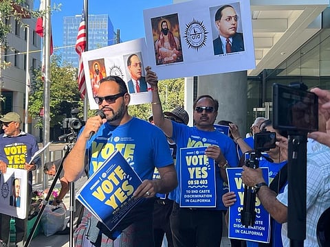 Activists from AANA, Equality Labs and Ravidassia community rallying in support of SB 403 in California. 