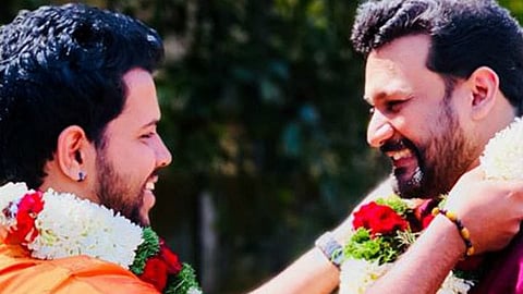 Nikesh Pushkaran and Sonu MS
were newsmakers when they moved the first petition in India to legalise same-sex marriages , at the the Kerala High Court in 2020.