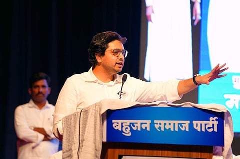 Akash, an MBA graduate from London, was first seen in public in 2017 when he shared the stage with Mayawati at a rally in Meerut. 