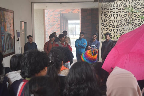 The students said varsity officials forced them to remove the posters of the screening.