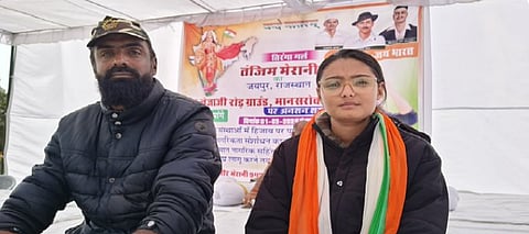 Tanjim with her father Amir Merani at VT Road Ground in Jaipur 
