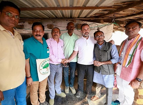 Rahul Gandhi met representatives of Hasdev Bachao Andolan and assured them of getting justice. 