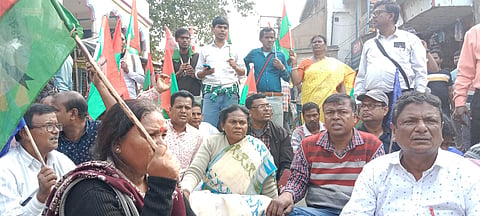 Protest at Sandeshkhali village