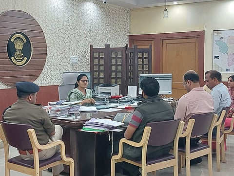 Pratapgarh Collector in meeting with officials on Wednesday. 
