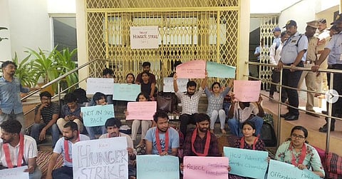 HCU Students Protesting Outside the Administration
