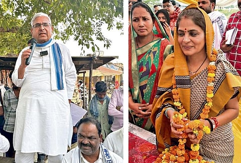 Sitting BSP MP Shyam Singh Yadav (left) and Srikala Reddy (right). 