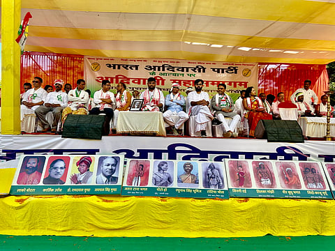 Numerous tribal leaders and representatives from various organizations joined the Bharat Adivasi Party at the recent Ranchi rally. 