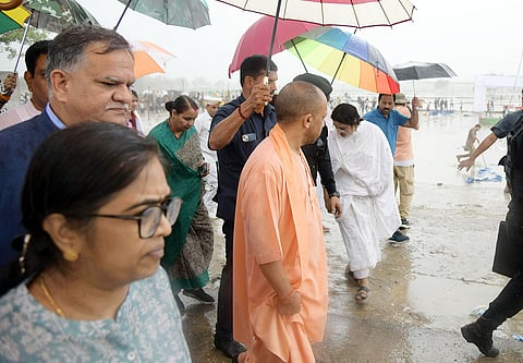 Chief Minister Yogi Adityanath visited Hathras on Wednesday and inspected the site of the tragic accident. 