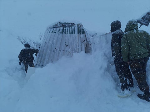 Officials report that 57 workers were at the construction site when the avalanche hit. 