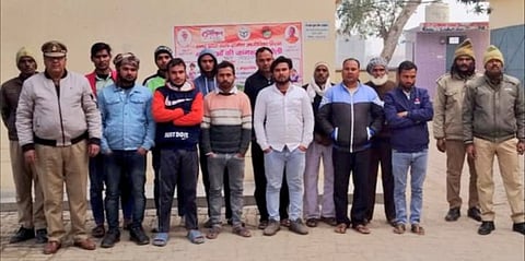 Police reached the spot after some villagers objected to prayers being held regularly at the house and informed the authorities. The gathering was stopped, and 12 people present at the site were detained as a precautionary measure.