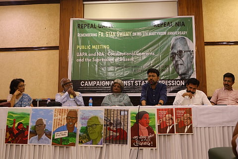 Speakers at the meeting described Stan Swamy’s death as a custodial killing and a stark example of state repression.