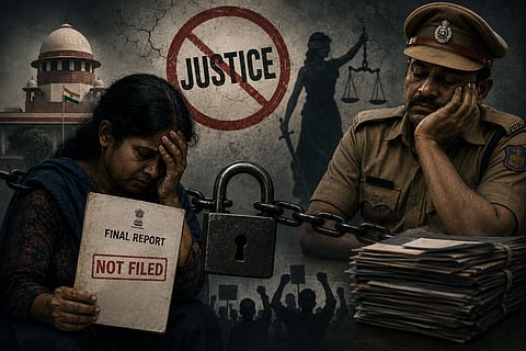Dr. Navayan highlighted how Investigation Officers (IOs) routinely misguide complainants by directing them to collect "final reports" or closure notices from the court, while failing to actually submit these reports to the judiciary as required under law.
