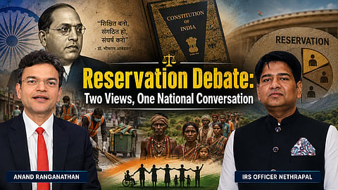 A social media debate over the future of reservation has gone viral. Anand Ranganathan proposes time-bound reforms and one-family reservation, while IRS officer Nethrapal defends the existing framework until representation goals are fully met.