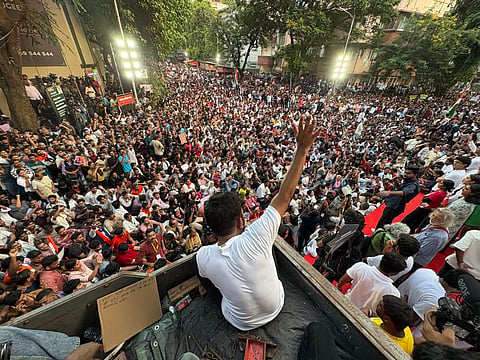 Large gathering during the October 2 protest at Shivaji Park in Mumbai. 
