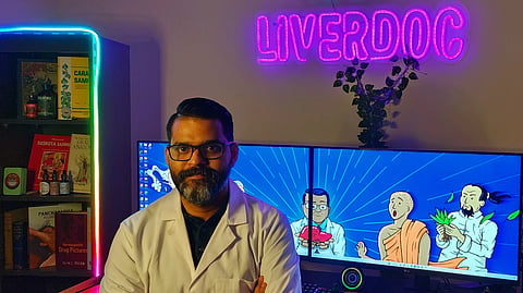 Dr Cyriac Abby Philips in his studio