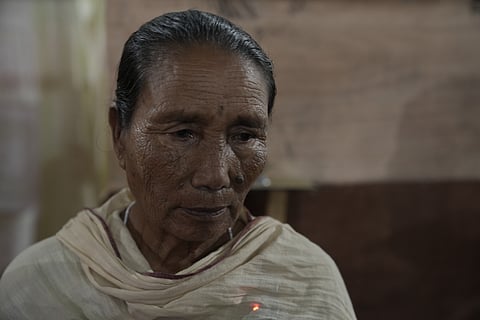 A Meitei woman at a camp in Imphal