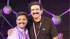 BJP spokesperson Sandeep Vachaspathi and esSENSE Global founder C Ravichandran, after the debate at Litmus 23 conference