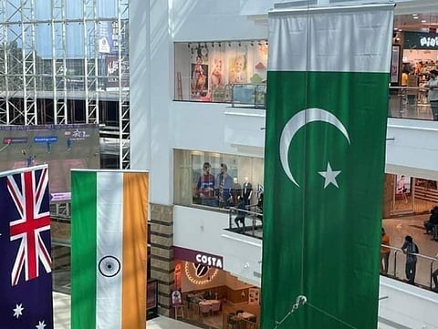 Flags displayed in Lulu Mall, Kochi