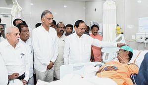 Chief Minister K Chandrasekhar Rao  in hospital with BRS MP K Prabhakar Reddy