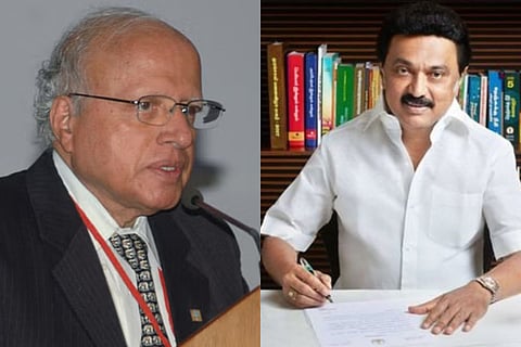 Agriculture Scientist MS Swaminathan (Left); Tamil Nadu Chief Minister MK Stalin (Right) 