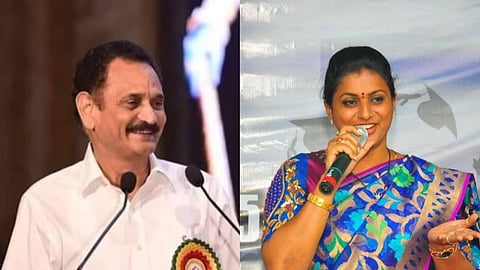 Bandaru Satyanarayana (left) and  Roja Selvamani (right)