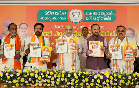 

BJP manifesto wants to revise Telangana’s history, ban cow slaughter and more
