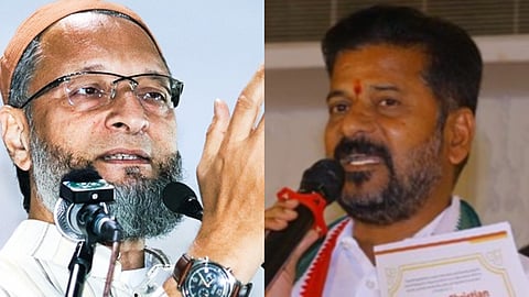 Telangana polls: Asaduddin Owaisi and Revanth Reddy accuse each other of being RSS agents 
