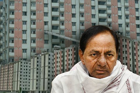 Telangana Chief Minister K Chandrashekar Rao (KCR) and his popular double bedroom housing scheme. 