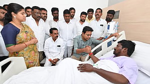 BRS leader KT Rama Rao visiting Guvvala Balaraju
