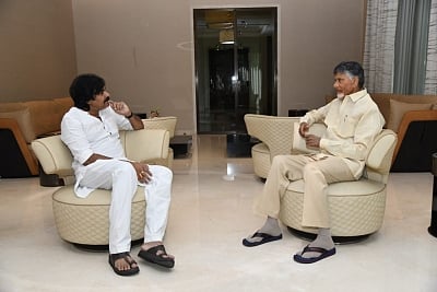 TDP leader Chandrababu Naidu and  JSP leader Pawan Kalyan