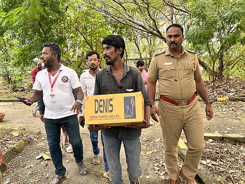 Masood, the father of the baby girl, forced to carry his child in a cardboard box