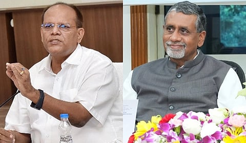 Former chief secrataries of Telangana  (from left)Somesh Kumar and Rajiv Sharma 