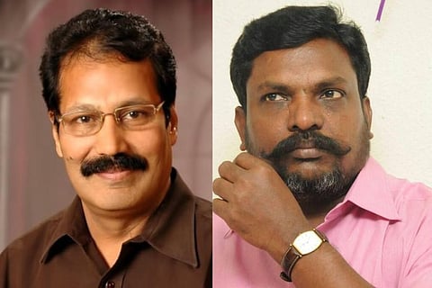 Viduthalai Chiruthaigal Katchi (VCK) president and MP Thol Thirumavalavan and Puthiya Tamilagam chief K Krishnasamy 