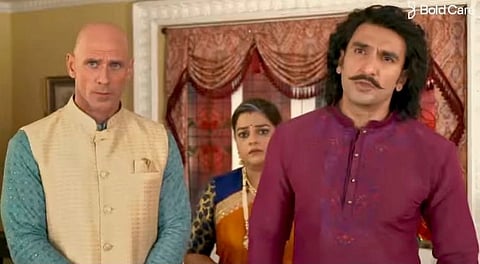 Ranveer Singh (R) and Johnny Sins in the Bold Care ad