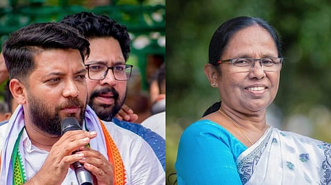 Shafi Parambil and KK Shailaja