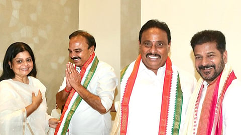 BRS leaders G Ranjith Reddy (left) and Danam Nagender(right) joined Congress