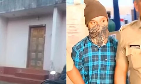 Visjnu's house in Kanchiyar (left), Nitheesh (right)