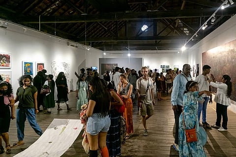 visitors at Kochi Biennale