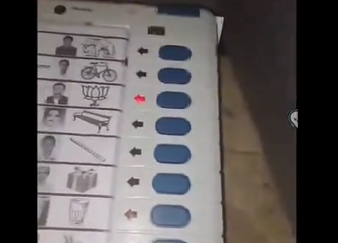 Screengrab from the video showing the teenager casting votes