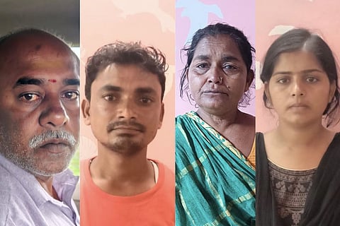 Four of the five accused (from left): Vijayan, Mahesh Kumar, Poonam Devi, Anjali Kumari