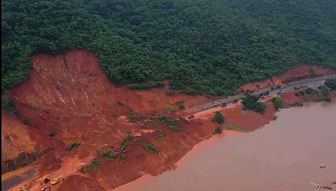 Site of landslide