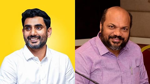 (From left) Nara Lokesh, P Rajeev 