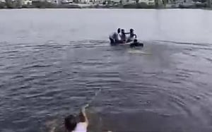 Hyderabad man drives car with three kids into lake, saved by locals