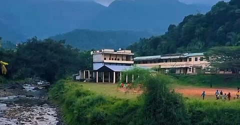 A view of the Vellarmala GVHSS before it was destroyed in the landslide.