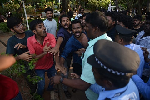 Pondicherry University students allegedly assaulted by security personnel during protest