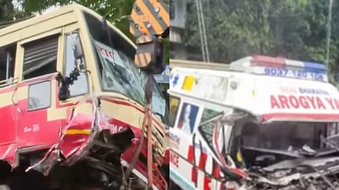 KSRTC bus and ambulance
