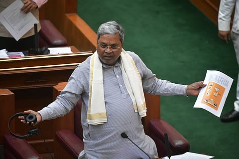 Chief Minister Siddaramaiah in the Assembly 