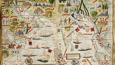 A Portuguese map made in 1519 depicting Indian Ocean areas