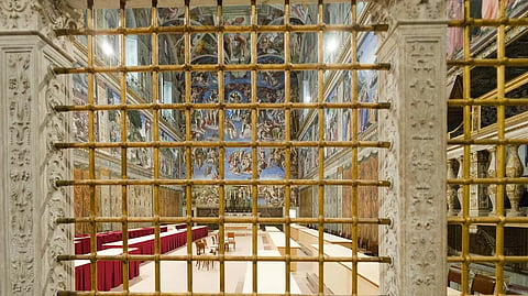 A view of the Sistine Chapel, where electors choose the new pope, on March 9, 2013, before the start of the conclave that resulted in the election of Pope Francis.